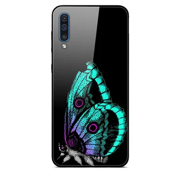 Samsung Galaxy A50 A41 A01 Atveju Grūdinto Stiklo Apsaugos Hard Back Case For Samsung Galaxy A50 2019 Atveju A505F Padengti 01