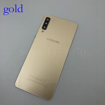 Samsung Galaxy A7 2018 Atgal Akumuliatoriaus Dangtelį A750 Atveju A750F SM-A750 Galinių Durelių Būsto Stiklo plokštės atsarginės Dalys