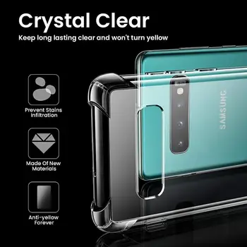 Samsung Galaxy S10 S9 S8 10 Pastaba Plus 9 Pastaba Atveju,Silikonas, atsparus smūgiams Skaidrus Apsauginis Galaxy Note 8 Byloje