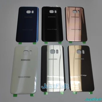 SAMSUNG Galaxy S7 krašto G935F Atgal Baterijos Dangtelis Durys Galinio Stiklo Būsto Atveju Uždėkite Akumuliatoriaus Dangtelį