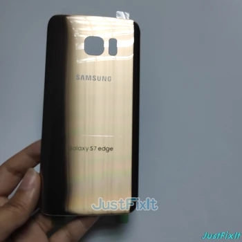 SAMSUNG Galaxy S7 krašto G935F Atgal Baterijos Dangtelis Durys Galinio Stiklo Būsto Atveju Uždėkite Akumuliatoriaus Dangtelį