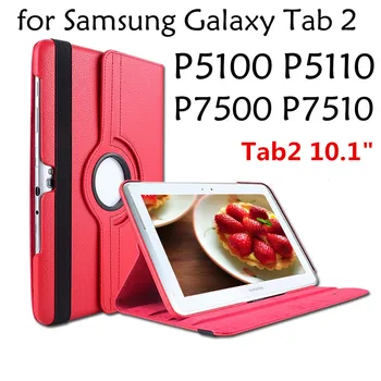 Samsung Galaxy Tab 2 10.1 colių P5100 P5110 P7500 P7510 Tab2 Tablet Atveju Sukasi 360 Konsolė Apversti Odos Padengti