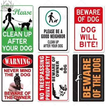 Saugokitės Šunų Pasirašyti Įspėjimas Metalo Pasirašyti Guard Dog Ženklas, Sienų Dekoras Kieme Ženklas, No Trespassing Metalo Šunų Požymiai