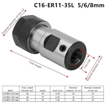Savininkas Tiesiu Kotu Tvirtinimo Įrankis 40mm CNC metalo apdirbimo Pratęsimo Frezavimo C16-ER11-35L 5mm/6mm/8mm/10mm/6.35 mm Veržlė Pakeitimo