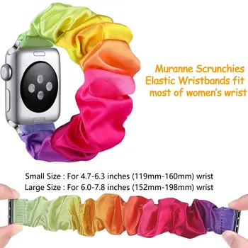 Scrunchie Diržu, Apple watch band 44mm 40mm iWatch 42/38mm Elastingas Nailonas Solo Linijos smart apyrankę applewatch serie 5 43 6 SE