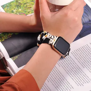 Scrunchie Diržu, Apple watch band 44mm 40mm iWatch 42/38mm Elastingas Nailonas Solo Linijos smart apyrankę applewatch serie 5 43 6 SE