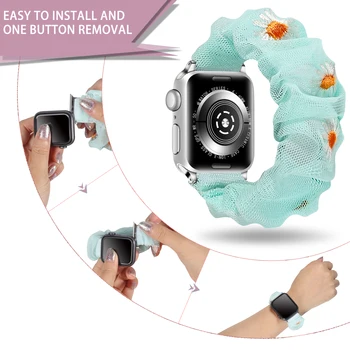 Scrunchie Elastinga Laikrodžių Dirželiai, Apple Watch Band 5 4 3 2 38mm 40mm 42mm 44mm už iwatch Serijos Apyrankę 5 4 3 Watchband
