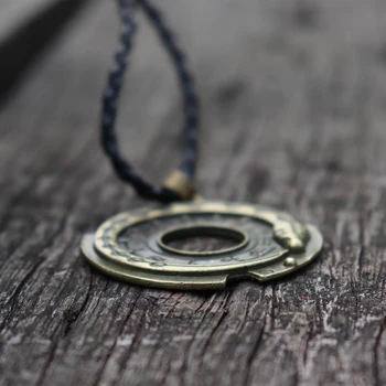 Seniausias Mitologijos Simbolis Ouroboros Infinity Gyvatė Bronzinis Pakabukas Karoliai Skandinavų Runos Amuletas Papuošalai