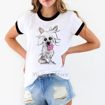 Senovinių Kinų Kuoduotasis Šuo atspausdinta marškinėliai moterims šunų mylėtojas draugai gimtadienio dovana marškinėlius vasaros 2020 moteriški drabužiai, marškinėliai
