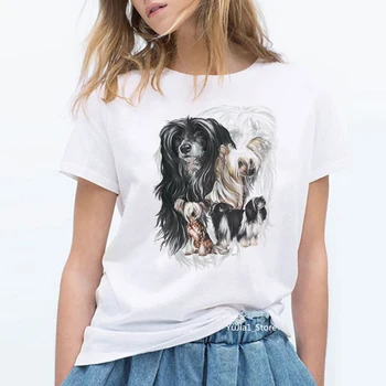 Senovinių Kinų Kuoduotasis Šuo atspausdinta marškinėliai moterims šunų mylėtojas draugai gimtadienio dovana marškinėlius vasaros 2020 moteriški drabužiai, marškinėliai