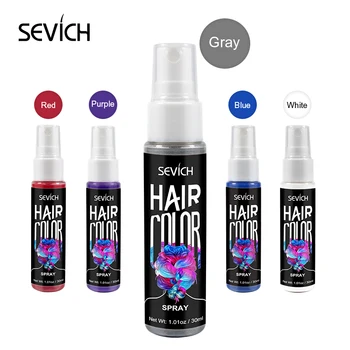 Sevich 30ml Laikinai Spray plaukų dažų Skystis plaukų dažų Unisex Plaukų Dažų Spalva Raudona/Pilka Momentinių spalvų dažų Lengva naudoti kirpykloje