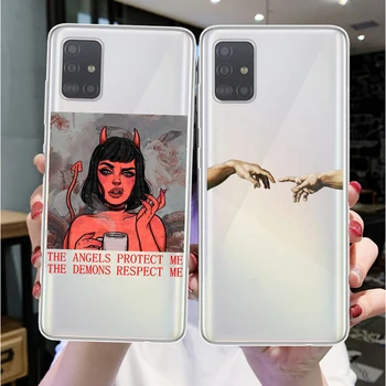 Sexy Devil moteris, mergina, Minkštas Telefoną Atveju Samsungs Galaxys A51 A71 A10 A30 A50 A70 A80 2019 A6 A8 Plius A7 2018 silikono Padengti
