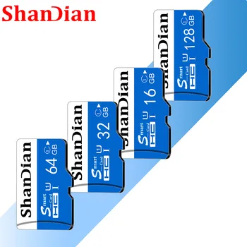 SHANDIAN Micro sd kortelė TF kortelę class10 mini kortelės, Micro sd 32GB 64GB 16GB 8GB Išorės Pen ratai 