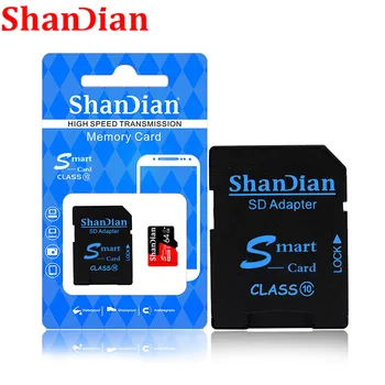 SHANDIAN Nekilnojamojo talpos micro sd atminties korteles 8GB IR 16 GB 32 GB, Didelės spartos 64GB class 10 