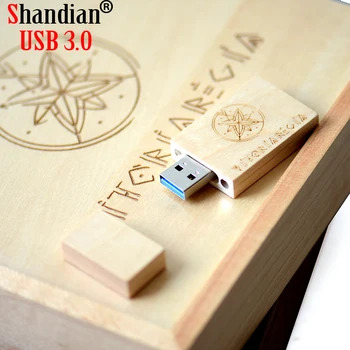 SHANDIAN Nemokamai LOGOTIPĄ USB 3.0 Klevas Nuotraukų Albumą usb+Box usb 