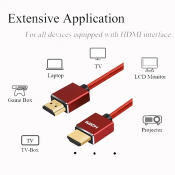 Shuliancable Didelės Spartos 1080P HDMI 1.4 Kabelis Vyrų Vyrų Aukso Padengtą Kištukas 