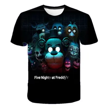 Siaubo Marškinėlius Berniukas Mergaitė Vaikai Fnaf Mados Berniukų Drabužiai Mergaitėms T-shirt Vaikų 3D Atspausdintas Marškinėliai trumpomis Rankovėmis Vaikams Laisvalaikio Cool