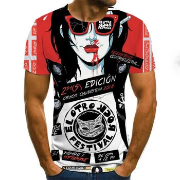 Siaubo T shirts klounas marškinėliai Vyrams/Moterims, Hip-Hop Streetwear Tee Kietas Drabužius Žmogus Viršūnes Joker Zombie 3D Print T shirt 3d marškinėliai