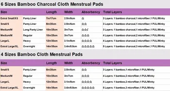 [Sigzagor]S M XL Medžiaga Menstruacijų Trinkelėmis Mama Medžiaga Sanitarijos BAMBUKO Daugkartinio naudojimo Plaunamas Panty Linijinės Reguliariai Naktį