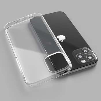 Silikoninis Minkštas Galinį Dangtelį iPhone 12 Mini Pro 11 XS Max SE XR 8 7 6 Plus Atveju Ultra Plonas Aišku, Telefono dėklas skirtas iPhone 12 11 Pro