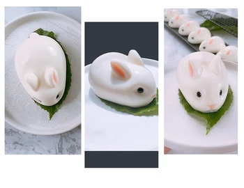 Silikono 3D Bunny Triušiai Torto Formos Silikoninės Formos Kepimui Desertas Putėsiai 6 Formų Naujas Tortas Dekoravimo Liejimo formos