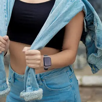 Silikono Dirželis Apple watch band 44 mm 40mm correa iWatch juostų 38mm 42mm Slim Blizgučiai apyrankę watchband už serie 6 5 4 3 2