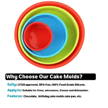 Silikono Tortas Apvalios Formos Pelėsių Virtuvės Bakeware 