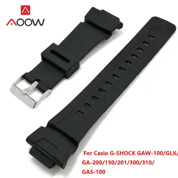 Silikono Watchband už Casio G-Shock GAW-100 /ST/ GA-200/150/201/300/310/DUJOS-100 Black Pakeitimo Juosta Dirželis Žiūrėti Priedai