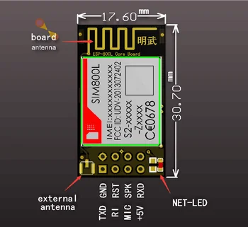 SIM800L ESP-800L Core Boare Pin suderinama ESP8266 5v maitinimo TTL UART