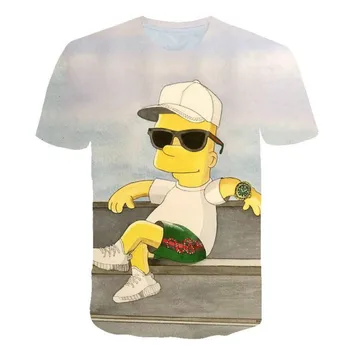 Simpson 3d Spausdinimo Trumpas Rankovės Marškinėliai Vyrams Vasaros Naują Simpson Stiliumi Apvalios Kaklo Visas Rungtynes, Drabužių Anime t-shirt marškinėliai vyrams