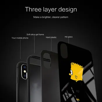Simpson juokinga Stiklo Minkšto Silikono Atveju iPhone 12 11 Pro X XS Max XR 8 7 6 Plus SE 2020 M S Mini Balck Dangtis