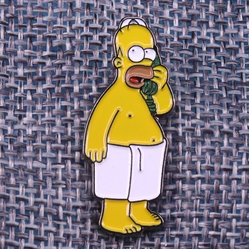 Simpson pin kodą, Jūs turite kalbėti aš dėvėti rankšluostį juokinga ženklelis mielas animacinių filmų internet meme sagė pop kultūros, segtukai, anime gif
