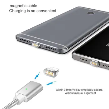 Sindvor 1M LED Magnetinio Kabelis Nailono Tinklelio Micro USB Kabelis USB C C Tipo Kabelio Tipas-C Magnetas Įkroviklio Laidą 