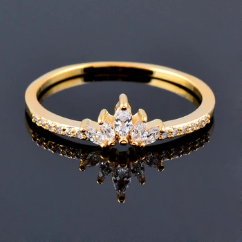 SINLEERY Romantiška Princesė Stilius Crystal Crown Žiedai, rožinė Aukso, Sidabro Spalva, Moterų Dalyvavimo Šalies Papuošalai JZ049 SSG