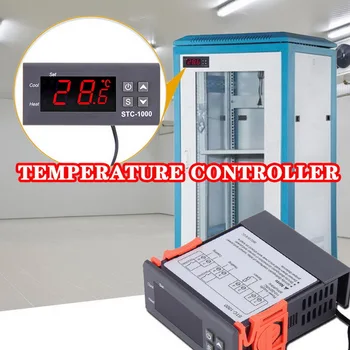 Skaitmeninis Temperatūros Reguliatorius Termostatas Thermoregulator Inkubatorius LED 10A Šildymo Aušinimo STC-1000 STC 1000 12V 24V 220V