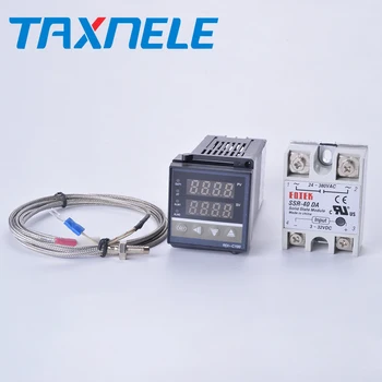 Skaitmeninis Temperatūros Reguliatorius Termostatas REX-C100 + Max 40A SSR Relė + K, Termopora Zondas