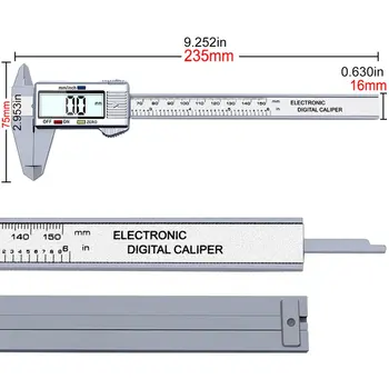 Skaitmeninis Vernier Suportai priemonė 150mm 6inch LCD Elektroninių Anglies Pluošto Indikatorius aukščio matavimo prietaisai staliuko