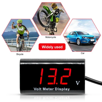 Skirti 0,56 Colių Mini Skaitmeninis LED Voltmeter DC 8-18V IPX6 Vandeniui voltmetras Volt testeris 5V (12V Auto automobilių Elektros motorcyc