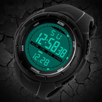 SKMEI Lauko Sporto Elektroniniai Laikrodžiai Chrono Smūgiams Laikrodžius Mens Vandeniui Skaitmeninio Signalo Vyrų Laikrodis Vyrų 1025