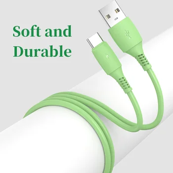 Skysto silikono kabelis, Mikro USB-C Kabelio 2.4 Greito Įkrovimo Android Mobilusis Telefonas, USB Micro Kabelis, Įkroviklis Duomenų Laidą 