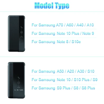 Smart Aiškiai Matyti, Flip Telefono Dėklas Samsung Galaxy A50 A30 A20 A10 A60 A70 Odos Apsaugos Atveju 30 50 70 10 20 60 40 Dangtis