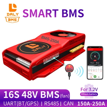 Smart BMS 16S 48V 150A 200A 250A Bluetooth 485, kad USB prietaisas GALI NTC UART programinės įrangos Li-on Akumuliatoriaus apsaugos Valdybos BMS Su Ventiliatoriumi