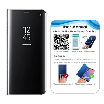 Smart Veidrodis, Flip Case For Samsung Galaxy S10 Lite S8 S9 S7 S6 Krašto A8 A9 A7 A6 Plius 2018 A10 A20 A30 A40 A50 A80 A90 A70 Dangtis