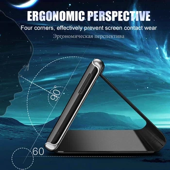 Smart Veidrodis Peržiūrėti Apversti Telefoną Atveju Huawei Honor P40 30 P20 Mate 30 20 10 Lite Pro P Smart Z Y5 Y6 Y9 Y7 Premjero 2019 Dangtis