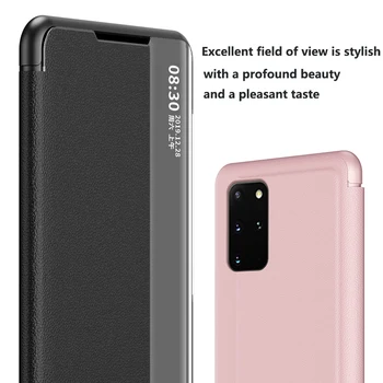 Smart View Flip Case For Huawei P40 P20 30 Pro Mate 20 10 9 Lite P10 Plius Garbę 20 Pro 10 9 Lite 8X 9X P Smart 2019 Dangtis