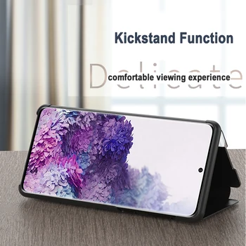 Smart View Flip Case For Samsung Galaxy S20 FE 5G PU Odos, Šoninio Lango Stovi Atveju Galaxy Note 10 20 Ultra S10 Plius Lite