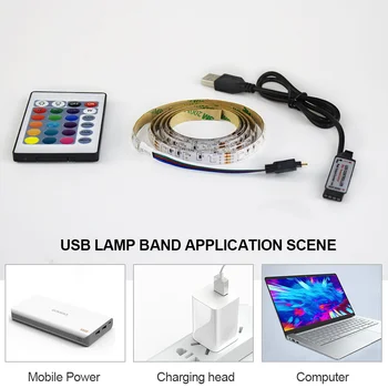 SMD2835 RGB LED Lanksčios Juostelės Žibintai, šviesos srautą galima reguliuoti USB Vandeniui LED Šviesos Juostelės IP20 IP65 5V LED Juostelės Balta/Šiltai Balta LED Juostos