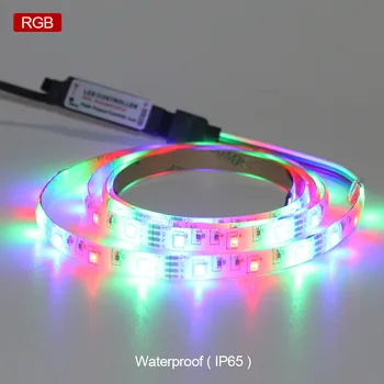 SMD2835 RGB LED Lanksčios Juostelės Žibintai, šviesos srautą galima reguliuoti USB Vandeniui LED Šviesos Juostelės IP20 IP65 5V LED Juostelės Balta/Šiltai Balta LED Juostos