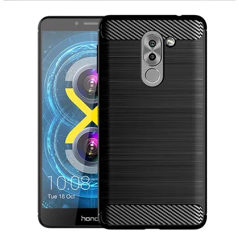 Smūgio Absorbcija Padengti Minkštos TPU Anti Nulio Anglies Pluošto Galinį Originalus Atveju Huawei Honor 6X Padengti Atvejais
