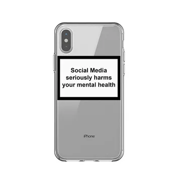 Socialinės Žiniasklaidos rimtai kenkia savo psichikos sveikatos silikoninis telefono dėklas skirtas iPhone 11 Pro MAX 2019 X XR XS MAX 5S SE 6 6s 7 8 plius